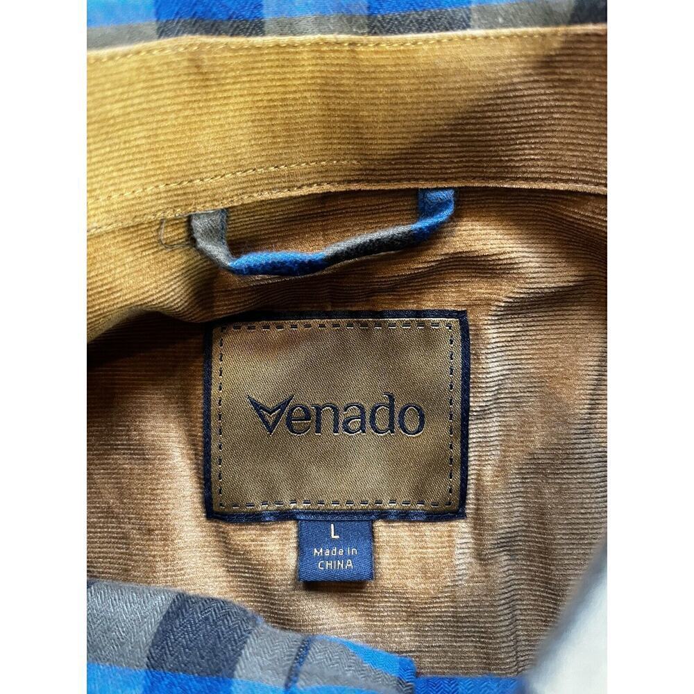 Venado Flannel Blue Buffalo Plaid Long Sleeve Shirt Size large - Picture 2 of 4
